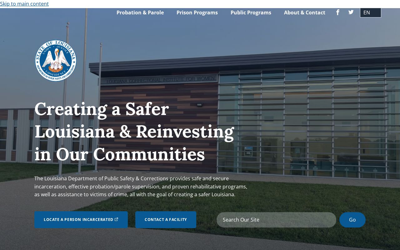 Louisiana Department of Public Safety and Corrections website